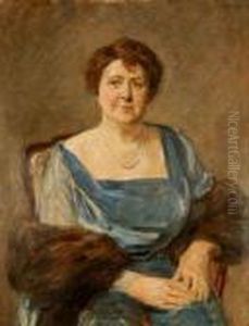 Bildnis Einer Unbekannten Dame Im Blauen Kleid by Max Liebermann
