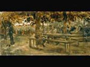 Biergarten In Etzenhausen by Max Liebermann