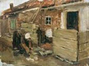 Hollandisches Bauernhaus Mit Frau