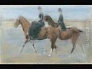 Reiter Und Reiterin Am Meer by Max Liebermann