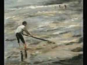Muschelfischer - Graue See, Studie Muschelfischer - Graue See, Studie