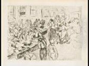 Aus Dem Judenviertel In Amsterdam Karrenhandel by Max Liebermann