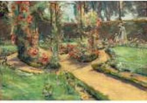 Der Rosengarten In Wannsee Mit
Der Tochter Und Der Enkelin Des Kunstlers (the Rose Garden In Wannsee
With The Artist's Daughter And Grand-daughter) by Max Liebermann