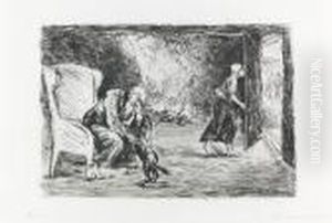 Ruckkehr Des Jungen Tobias. by Max Liebermann