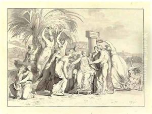 Hercules presenting Dejaneira with the Horn of Achelous by Pelagio Palagi