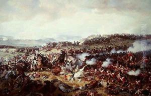Cuirassiers Charging the Highlanders at the Battle of Waterloo on 18th June 1815, 1874