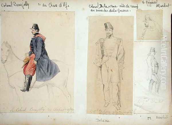 Colonel Bourjoly, Colonel Delarue and General Marbot 1782-1854 from Vues et Portraits Faits Pendant la Campagne de Mai 1840 1840 - view 1