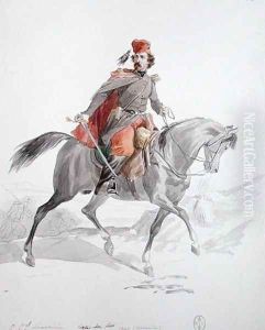 Colonel Christophe Juchault de La Moriciere 1806-65 at Muzayah, from Album Afrique 1835-45, 1840 by Felix Philippoteaux