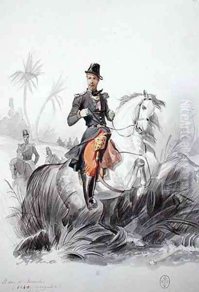 Henri dOrleans 1822-97 Duke of Aumale at Muzayah, from Album Afrique 1835-45, 1840 - view 1