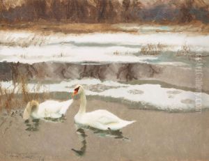 Swans by Bruno Andreas Liljefors
