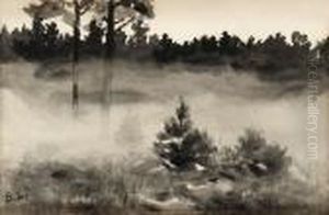 Skogsglanta Med Dimstrak by Bruno Andreas Liljefors