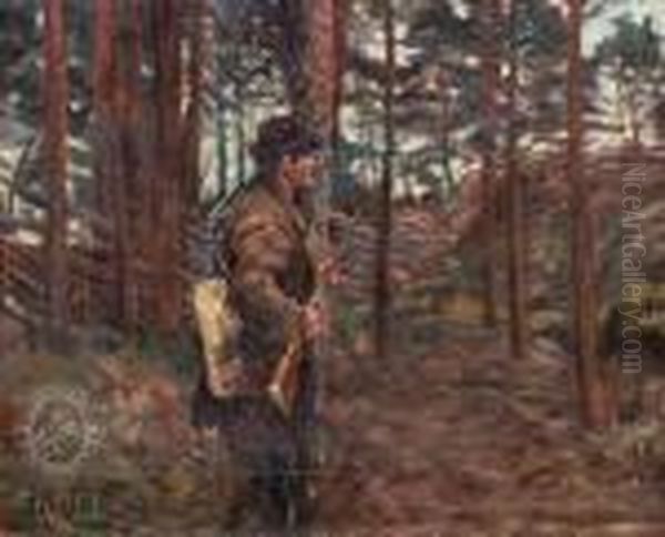 Woodsinside In Fall With A Huntsman - view 1
