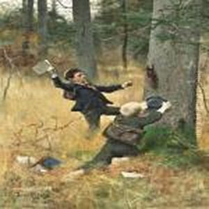 The Squirrel Catchers by Bruno Andreas Liljefors