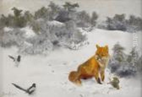 Fox In Winterl Andscape - view 1