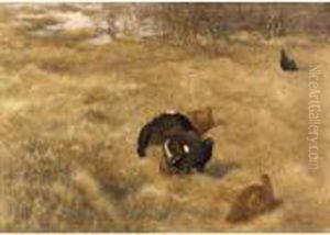 Ladskap Med Tjader (capercaillie) by Bruno Andreas Liljefors
