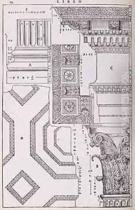 Diagrams relating to the Tempio di Marte Vendicatore, illustration from a facsimile copy of I Quattro Libri dellArchitettura written by Palladio, originally published 1570 Diagrams relating to the Tempio di Marte Vendicatore, illustration from a facsimile copy of I Quattro Libri dellArchitettura written by Palladio, originally published 1570
