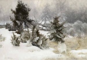 Hare I Vinterlandskap by Bruno Andreas Liljefors