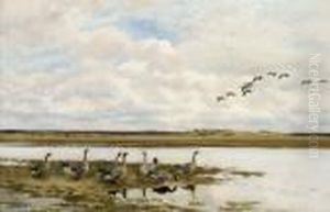 Strackande Gass. Signerad Bruno Liljefors Och Daterad 1922 by Bruno Andreas Liljefors