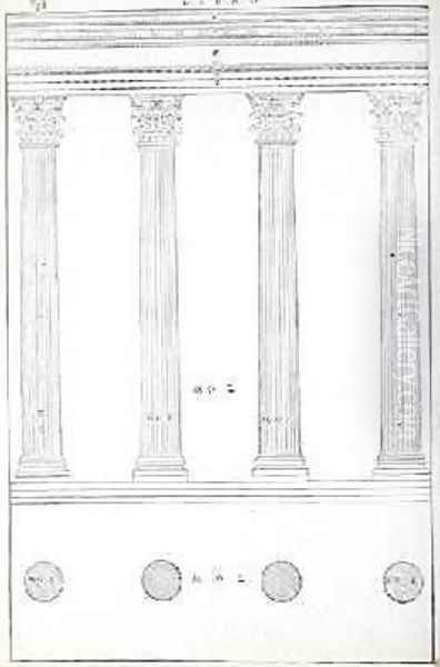 The Corinthian Order, illustration from a facsimile copy of I Quattro Libri dellArchitettura written by Palladio, originally published 1570 - view 1