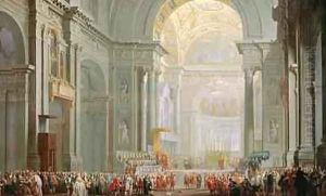 Interior of a St. Peters, Rome by Giovanni Paolo Panini