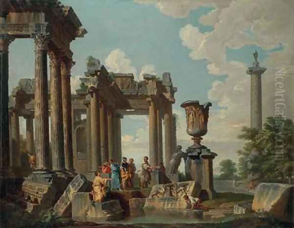 Diogenes throwing away his drinking cup - view 1