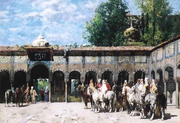 Cavalieri Circassi Che Aspettano Il Loro Capo (Circassian Knights Waiting for Their Leader) (or Military Quarters) - view 1
