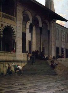 Door of the mosque of Yeni-Djami in Constantinople by Alberto Pasini