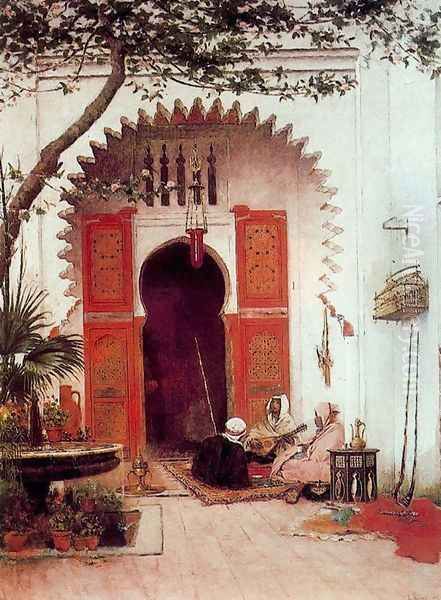 Three Arabs in a court - view 1
