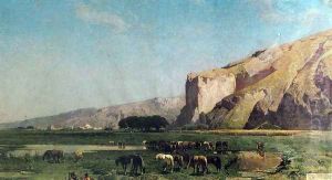 Pasture on the road from Teheran to Tabriz by Alberto Pasini