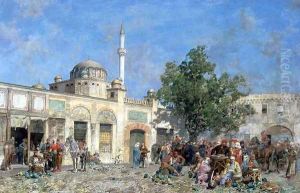 The market of Constantinople by Alberto Pasini