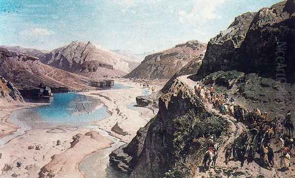 Arab Warriors in a mountainous landscape - view 1