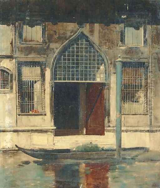A Gondola before a Venetian Palazzo - view 1