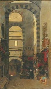 A quiet afternoon at the bazar by Alberto Pasini