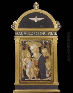The Madonna and Child with infant St. John the Baptist and two angels by Pesellino
