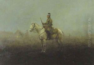 Guard in the Fog (Wachposten im Nebel) by Antoni Piotrowski
