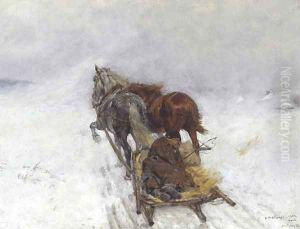 Une tempete de neige by Antoni Piotrowski