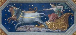 The Nymph Callisto on Jupiters Chariot, ceiling decoration from the Sala di Galatea, 1511-12 by Baldassare Peruzzi