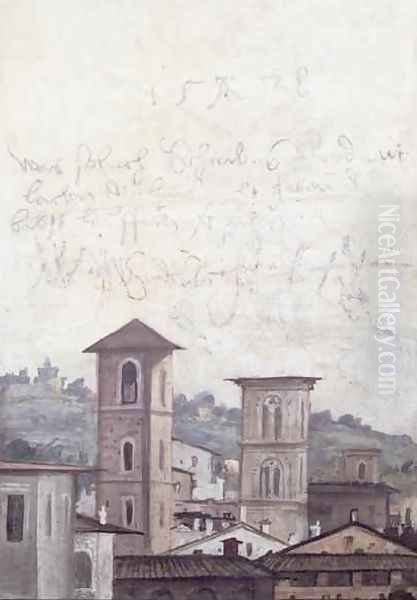 The Sala delle Prospettive Hall of Perspective detail depicting a view of Rome, 1518-19 - view 1