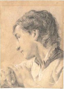 Head of a young man looking down to the left by Giovanni Battista Piazzetta