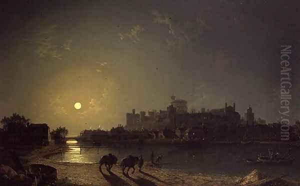 Moonlight View of Windsor Castle from the Thames - view 1