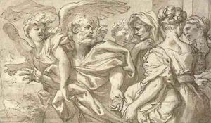 Lot and his family leaving Sodom by Domenico Piola