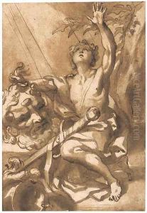 David with the head of Goliath by Domenico Piola