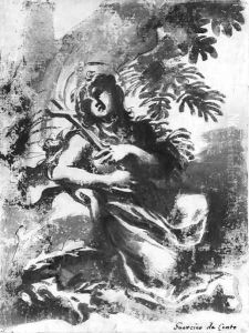 Mary Magdalen in the wilderness by Domenico Piola