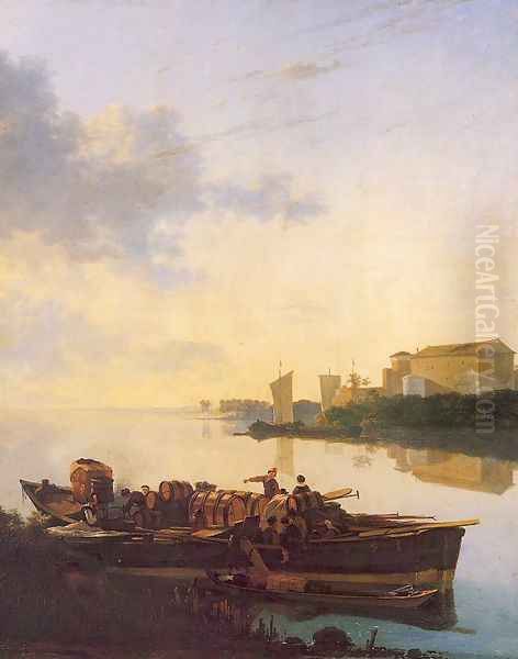 Barges on a River c. 1655 - view 1