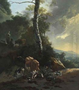 Landscape with Enraged Ox, 1665-70 by Adam Pynacker