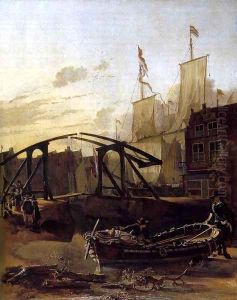 View of a Harbour in Schiedam by Adam Pynacker