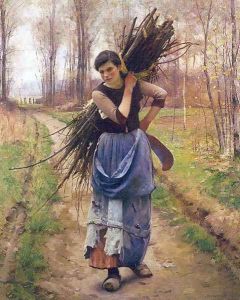 The Woodcutter's Daughter 1890s by Charles Sprague Pearce