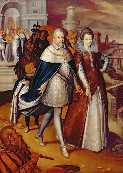 Portrait of Ferdinand I 1549-1609 Grand Duke of Tuscany, and his Niece Marie 1573-1642, future wife of Henri IV - view 1
