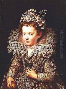 Portrait of Eleonora de Gonzaga Mantua 1598-1655 as a Child by Frans Pourbus the younger