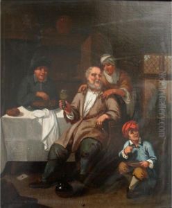 A Family In An Interior by Johannes Lingelbach